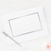 Eenvoudige Blank Wit en Zilver Look Rand Rechthoekige Sticker (Envelop)