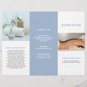 Eenvoudige blauw elegante drievoudige brochure van