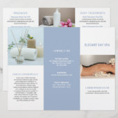 Eenvoudige blauw elegante drievoudige brochure van (Voorkant / Achterkant)
