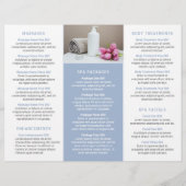 Eenvoudige blauw elegante drievoudige brochure van (Achterkant)