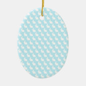 Eenvoudige blauw- en witpaasbundel keramisch ornament (Voorkant)