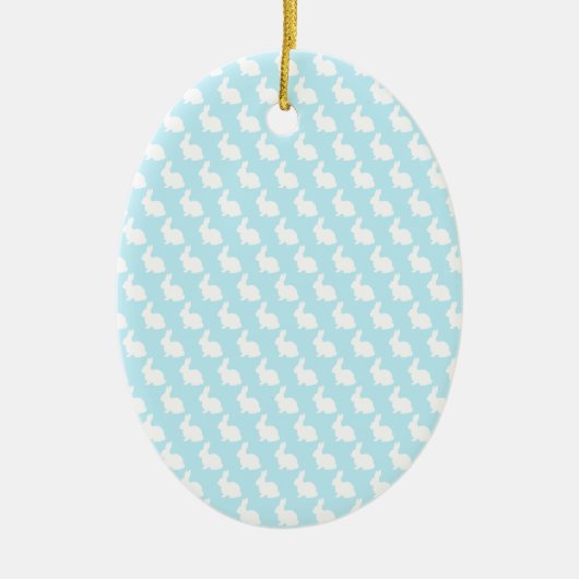 Eenvoudige blauw- en witpaasbundel keramisch ornament (Voorkant)