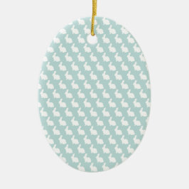 Eenvoudige blauw- en witpaasbundel keramisch ornament