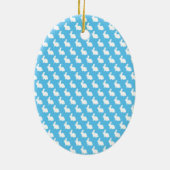 Eenvoudige blauw- en witpaasbundel keramisch ornament (Achterkant)