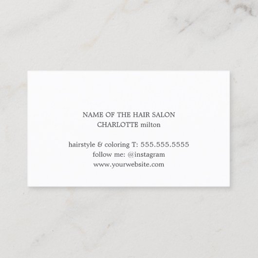 Eenvoudige blauw Faux Gold Scissors Hair Stylist Visitekaartje (Achterkant)