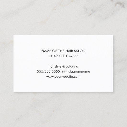 Eenvoudige blauw Faux Gold Scissors Hair Stylist Visitekaartje (Achterkant)