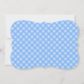 Eenvoudige blauw Gingham BBQ Baby Shower-uitnodigi Kaart (Achterkant)