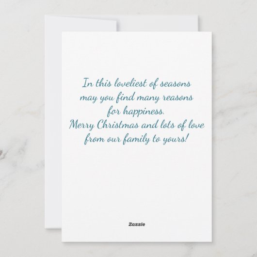 Eenvoudige blauw-groene Waterverf Pine Trees Kerst Feestdagenkaart (Achterkant)