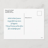 Eenvoudige blauw-groene Waterverf Pine Trees Kerst Feestdagenkaart (Achterkant)