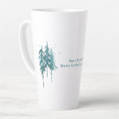 Eenvoudige blauw-groene Waterverf Pine Trees Kerst Latte Mok (Linkerhoek)