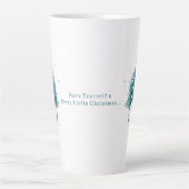 Eenvoudige blauw-groene Waterverf Pine Trees Kerst Latte Mok (Voorkant)