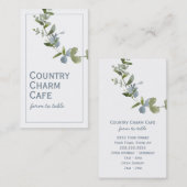 Eenvoudige blauw-ventilatorbuis Waterverf Visitekaartje (Voorkant / Achterkant)