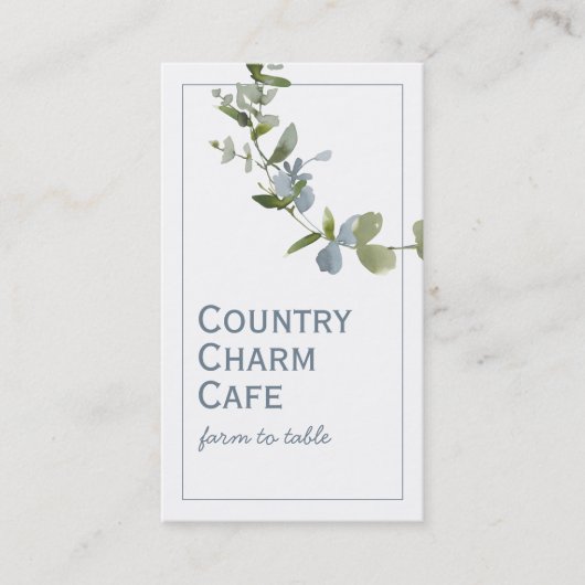 Eenvoudige blauw-ventilatorbuis Waterverf Visitekaartje (Voorkant)