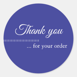 Eenvoudige Blauw Wit Zakelijke klant Dank u Ronde Sticker