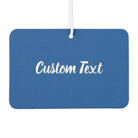 Eenvoudige blauw-witte script tekst Sjabloon Luchtverfrisser (Voorkant)