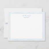 Eenvoudige blauw-witte streep Baby boy Dank u Bedankkaart (Voorkant)