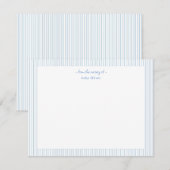 Eenvoudige blauw-witte streep Baby boy Dank u Bedankkaart (Voorkant / Achterkant)