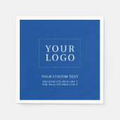 Eenvoudige blauwe, aangepaste Logo voor bedrijven Servet (Voorkant)