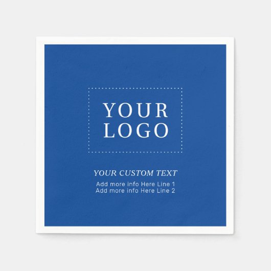 Eenvoudige blauwe, aangepaste Logo voor bedrijven Servet (Voorkant)
