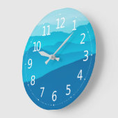 Eenvoudige blauwe Abstracte bergen | Wandklok (Hoek)