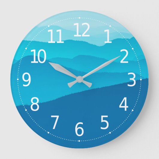 Eenvoudige blauwe Abstracte bergen | Wandklok (Voorkant)