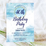 Eenvoudige blauwe abstracte waterverf splash glitt kaart<br><div class="desc">Eenvoudige blauwe abstracte waterverf splash met glitter-feestdag. Nice voor winterfeest. Eenvoudig,  elegant,  geschikt voor vrouwen en mannen.</div>