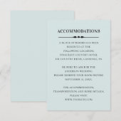 Eenvoudige blauwe accommodaties. Formele huwelijks Informatiekaartje (Voorkant / Achterkant)