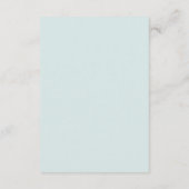 Eenvoudige blauwe accommodaties. Formele huwelijks Informatiekaartje (Achterkant)