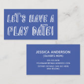Eenvoudige blauwe afspeeldatum voor mama Kaart Contactkaartje (Voorkant / Achterkant)