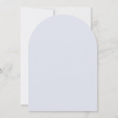 Eenvoudige blauwe aquarel bloemboog bruiloft kaart (Achterkant)