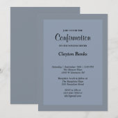 Eenvoudige blauwe Bevestigingsuitnodiging Kaart (Voorkant / Achterkant)