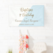Eenvoudige blauwe blauwe baby baby baptisme eerste spandoek (Insitu)
