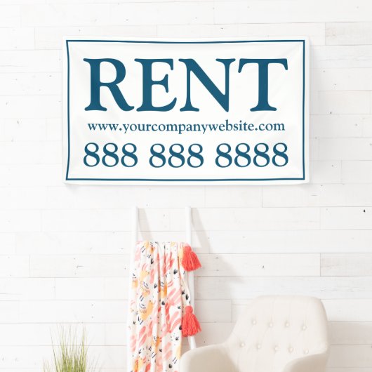 Eenvoudige Blauwe Blauwgroen Commerciële Winkelrui Spandoek (Insitu)