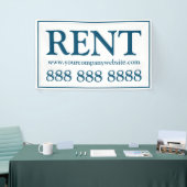 Eenvoudige Blauwe Blauwgroen Commerciële Winkelrui Spandoek (Beurs)