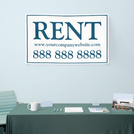 Eenvoudige Blauwe Blauwgroen Commerciële Winkelrui Spandoek (Beurs)