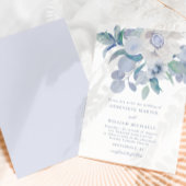 Eenvoudige Blauwe Bloemen Boeket Huwelijksuitnodig Aankondiging