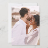 Eenvoudige Blauwe Bloemen Foto Huwelijksuitnodigin Aankondiging (Achterkant)