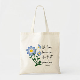Eenvoudige blauwe bloemen ". . . Hij hield voor he Tote Bag