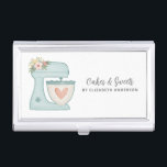 Eenvoudige Blauwe Bloemen Mixer Cake Bakkerij Visitekaarthouder<br><div class="desc">Een schattige blauwe cake-mixer met bloemen versiert dit hoesje van bakkerij-visitekaartje. Pas het aan met jouw naam en bedrijfsinformatie. Een geweldige plek om je visitekaartjes op te slaan. Ontworpen voor jou door Blackberry Boulevard.</div>