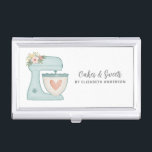 Eenvoudige Blauwe Bloemen Mixer Cake Bakkerij Visitekaarthouder<br><div class="desc">Een schattige blauwe cake-mixer met bloemen versiert dit hoesje van bakkerij-visitekaartje. Pas het aan met jouw naam en bedrijfsinformatie. Een geweldige plek om je visitekaartjes op te slaan. Ontworpen voor jou door Blackberry Boulevard.</div>