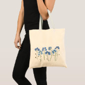 Eenvoudige Blauwe Bloemen Vergeet-mij-niet Tote Bag (Voorkant (product))