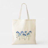 Eenvoudige Blauwe Bloemen Vergeet-mij-niet Tote Bag (Achterkant)