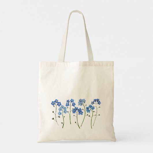 Eenvoudige Blauwe Bloemen Vergeet-mij-niet Tote Bag (Achterkant)