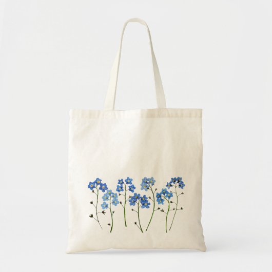 Eenvoudige Blauwe Bloemen Vergeet-mij-niet Tote Bag (Voorkant)