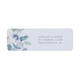 Eenvoudige Blauwe Bloemen Wedding Retour Adres Lab Etiket