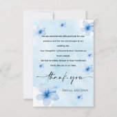 Eenvoudige blauwe bloemenbruiloft bedankkaart (Voorkant)