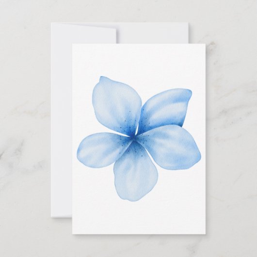 Eenvoudige blauwe bloemenbruiloft bedankkaart (Achterkant)