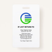 Eenvoudige blauwe doos Fotosjabloon Personeel Medi Badge (Achterkant)