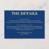 Eenvoudige Blauwe en Gele Huwelijksdetails Informatiekaartje (Voorkant)