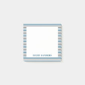 Eenvoudige blauwe en grijze streep post-it® notes (Voorkant)